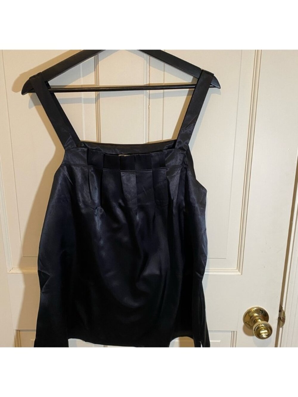 Kathleen Kirkwood Black Pleated Tank Blouse -XLARGE